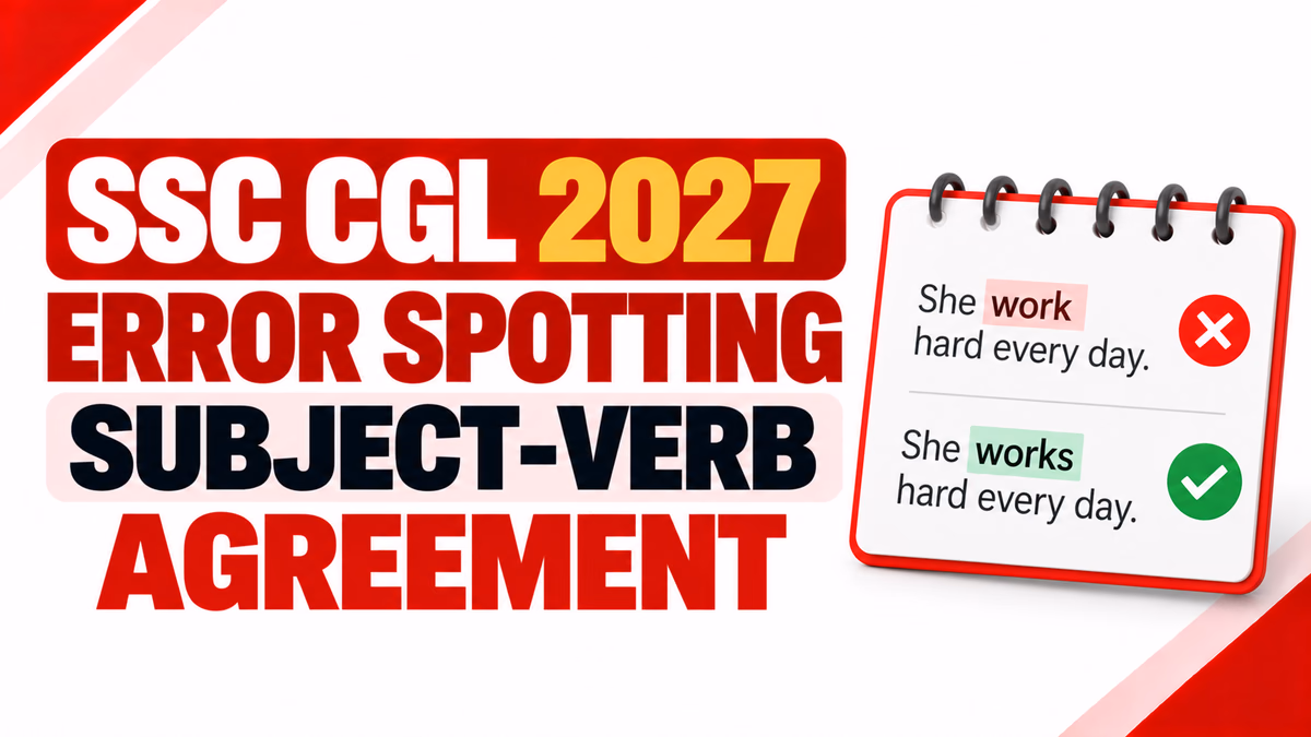 SSC CGL 2027 Error Spotting Based on Subject-Verb Agreement